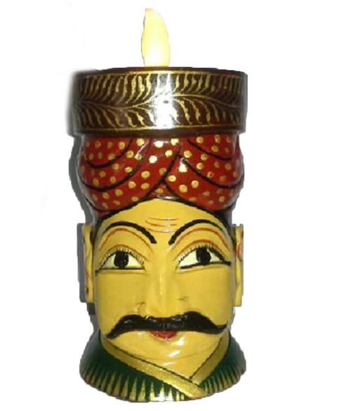 TEALIGHT HOLDER MAN FACE