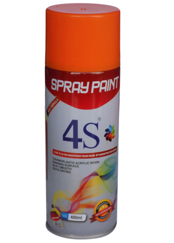 04 - Acrylic Aerosol 400ml , 300x70mm Size, Vibrant Orange Color - Corrosion Resistant, Durable Finish, Quick Drying, Easy Application