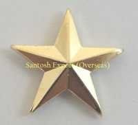 Star Pin Badge - Brass, 20 Mm Size | 3d Design, High-quality Plating In Gold, Silver, Nickel Options