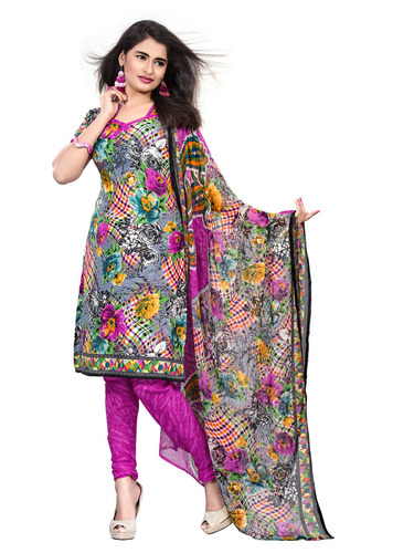 Exclusive Latest Party Wear Tunic Salwar Kameez Suit - Silk, Semi Stitch, Printed, Pink, Grey, and Yellow | Full Sleeves, Washable, All Season