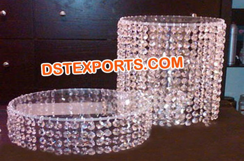 Cake Stands - Crystal and Silver Metal, Multiple Layers, Customizable Height | Elegant Design, Durable, Wedding-Ready