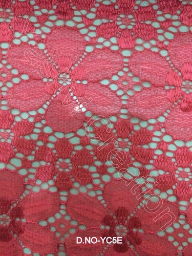 Raschel Net Fabric for Slakes - Polyester, 50-60 Inches, Pink | Soft Texture, Floral Pattern, Smooth Finish, Durable