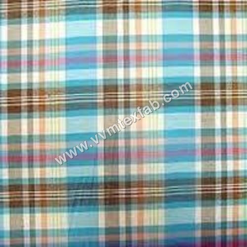 Polyester Check Shirting Fabric