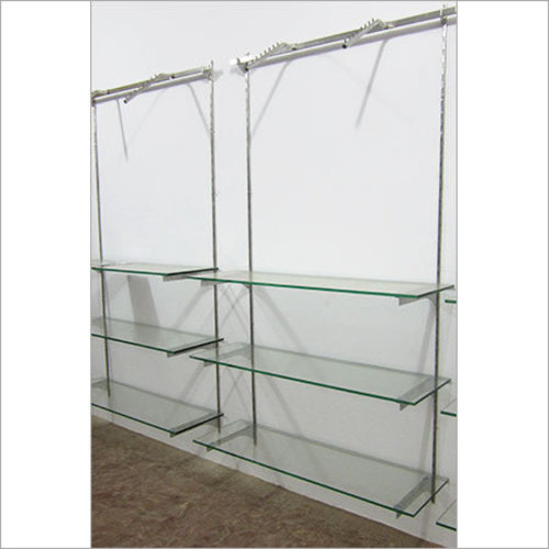 Textile Hanging Glass Shelves