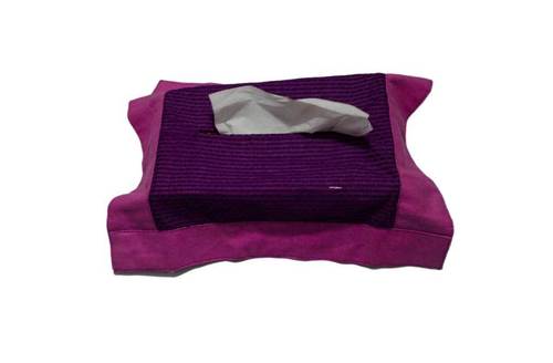 Tissue Cover - Fabric, 10x7x5 Cm, Purple | Convenient Use, Durable Material, Easy Refill, Elegant Design, Protects Tissues