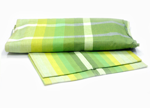 Handloom Bed Sheet - 100% Cotton, Green, Variable Size | Natural Dyes, Soft Comfort, Eco-friendly, Long-lasting