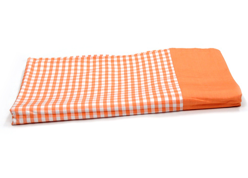 Handloom Satin Bed Sheet - 100% Cotton, Orange, Variable Size | Cozy Soft, Natural Dyes, Eco-Friendly, Long-Lasting