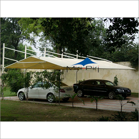 Yellow Latest Tensile Fabric Structures For Car Parking