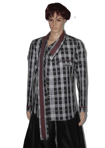 Long Shawl Collar Variation - Cotton Blend Multiple Sizes Grey | Button Closure Stylish Design Comfortable Fit Versatile Club Wear