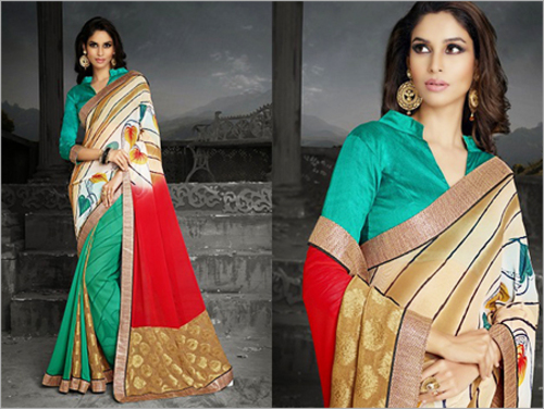 Digital Printed Party Wear Sarees