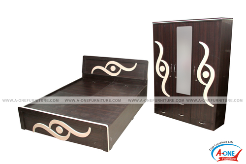 Wooden Bed With Cupboard