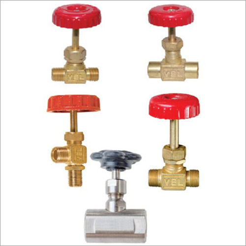 Golden And Red Needle Valves