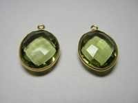 Green Amethyst Quartz Bezel Set Gemstone Connector Selling Per Piece