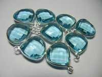 Sky Blue Quartz Bezel Set Gemstone Connector