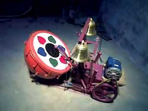Automatic Drum Player - Metal Body Sizes 12-24 Inches Non-Electric Design Weight 10-30 kg Includes Two Bells & Two Zalars