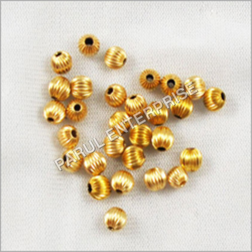 Gold Plated Corrugated Beads