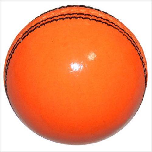 Orange Leather Cricket Ball
