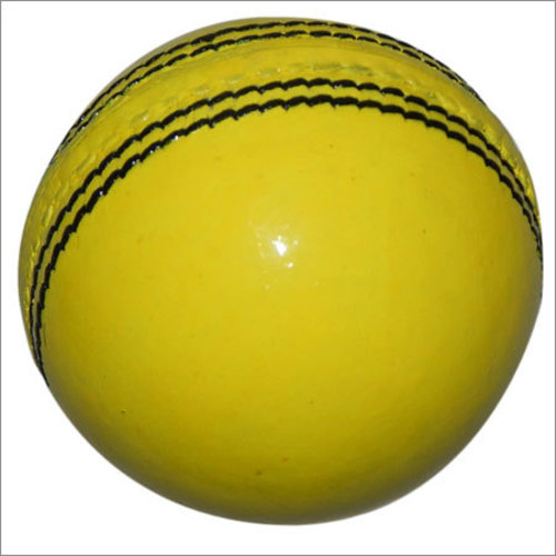 Yellow Leather Cricket Ball