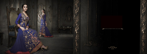 Purple wedding anarkali suit