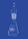 Iodine determi- nation flasks with conical ground joint, with collar
