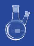 Two-neck round- bottom flasks, side neck angled