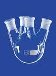 Four-Neck Round-Bottom Flasks, Borosilicate Glass, 15Â° Angled Side Necks | Multiple Necks, Even Heating, Chemical Resistant