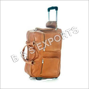 Leather Trolley Duffle Bag