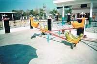 Children Playing Seesaw - Metal & Plastic, 1-1.5m Height Yellow | Durable, Rugged Design, Is Compliant