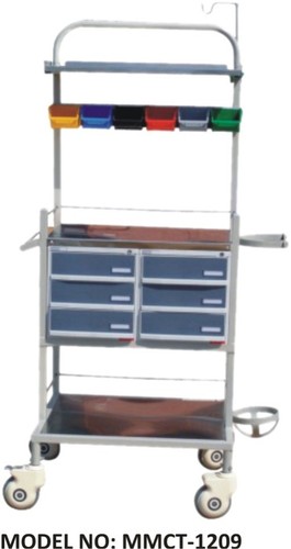 CRASH CART-CUM-EMERGENCY MEDICINE TROLLEY DELUXE