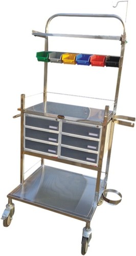 CRASH CART-CUM-EMERGENCY MEDICINE TROLLEY S.S. ULTRA
