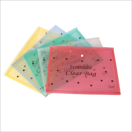 Plastic Expandable Clear Bag (Star Print)