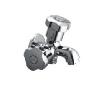 Two Bib Cock - Brass, 100x70x50 mm, Chrome Finish | Easy Installation, Corrosion Resistant, Water Efficient, Precise Flow Control