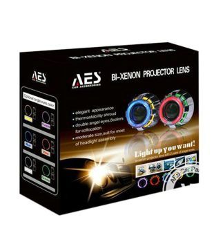 DELHI TRADERSS - Car Headlight Projectors With Dual Angel Eye and Bi-xenon HID Kit ( With H/L Beam