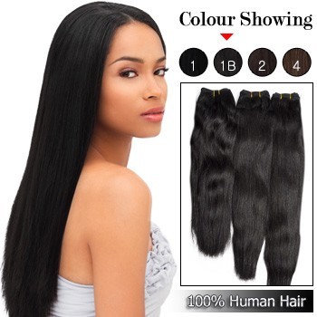 Black Single Drawn Straight Hair