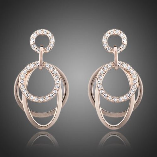 Gold Plated Concentric Circular Earrings