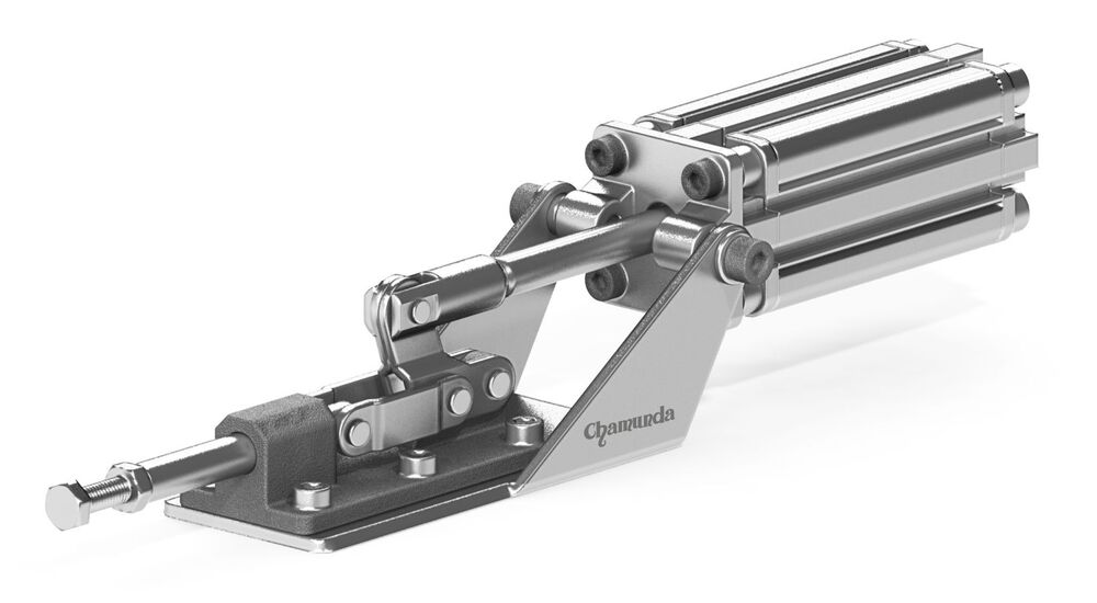 Silver Air Power Operated Straight Line Toggle Clamp