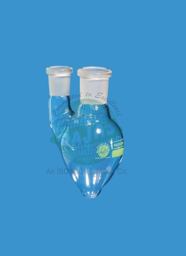 Pear Shape Two Neck Flask  Equipment Materials: Glass