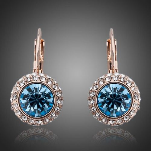 Gold Plated European Blue Earrings