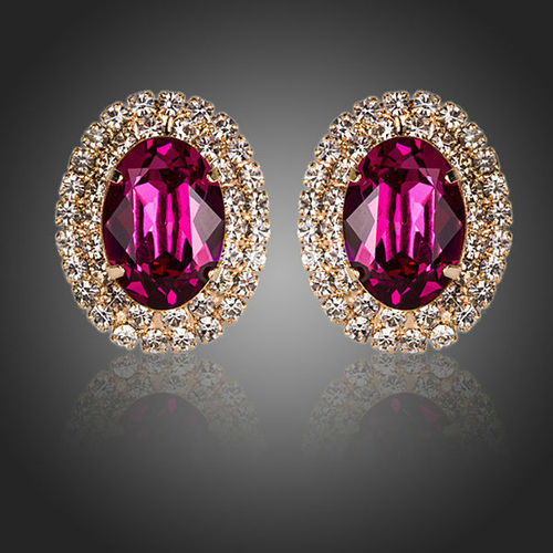 Bewitching Rose Red CZ Earrings