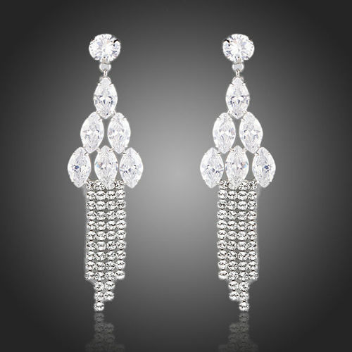 Silver Jewellery Type Drop Super Fine CZ Danglers