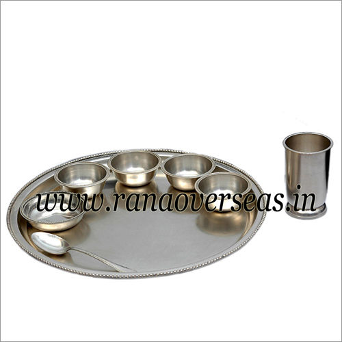 Brass Silver Plated Thali set