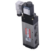 Solenoid Operated High Flow Valves - G 1/4, 3/2 Valve, G 25 (4W) Coil, Manual Override, Contoured Dynamic Seals