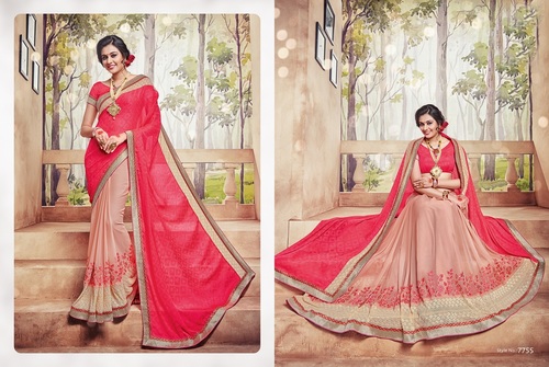 Multi Printed Georgette Saree