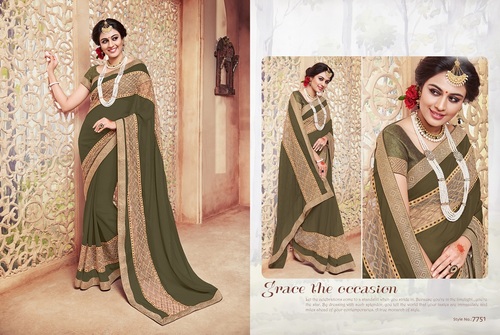 Multi Pure Georgette Saree
