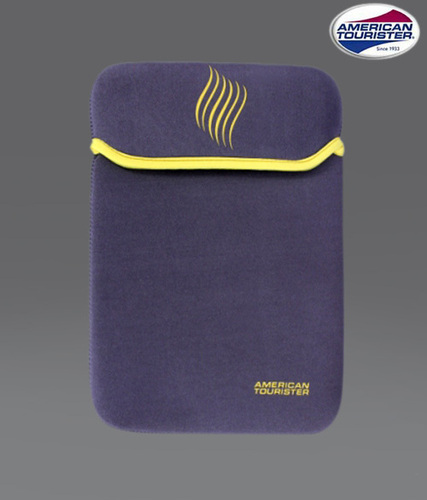 American Tourister Black & Yellow Laptop Pouch