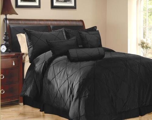 Silk dupion black duvet