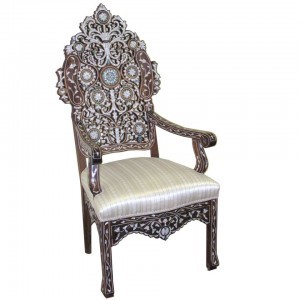 Inlaid Handcrafted Wooden Chair