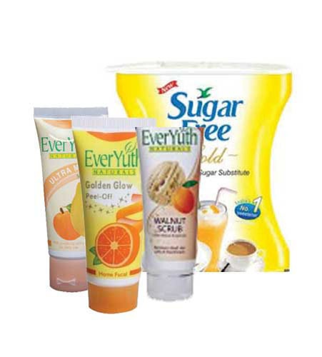 EY GOLDEN GLOW PEEL-OFF+-EY ULTRA MILD SCRUB + SF GOLD 300 TABLETS + EY ADV WALNUT SCRUB