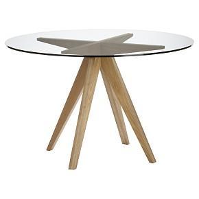 Glass Top Wooden Table