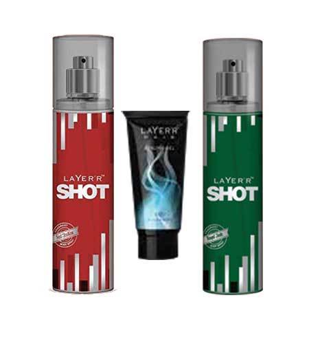 LAYER-SHOT-RED STALLION +LAYER-SHOT-ROYAL JADE + LAYER-FIRE-HAIR STYLING GEL